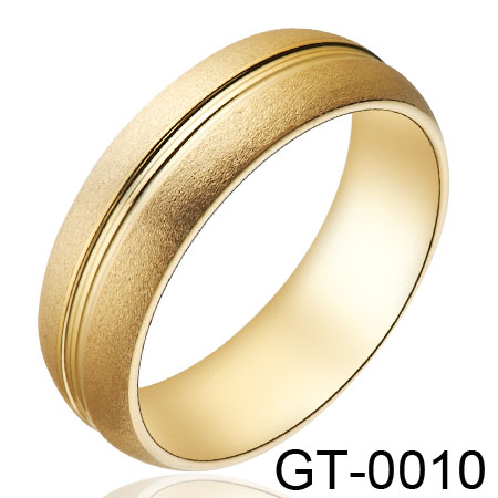 Grit-blast Gold plated Tungsten Ring GT-0010