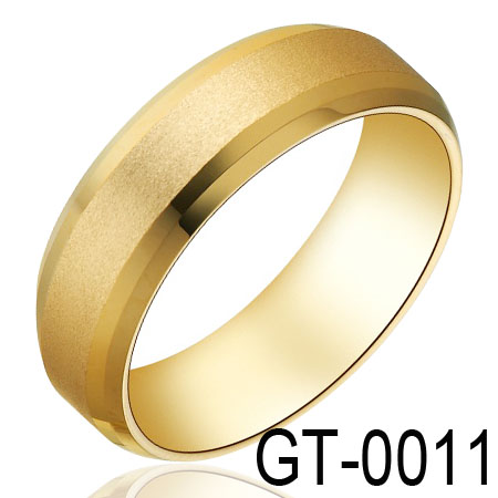 Grit-blast Gold plated Tungsten Ring GT-0011