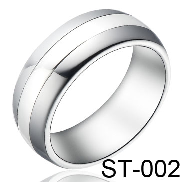 925 Siver Inlay Tungsten Ring ST-002