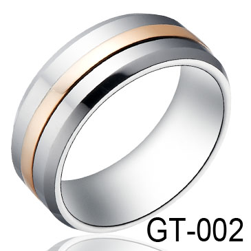 Rose Gold Inlay Tungsten Ring GT-002