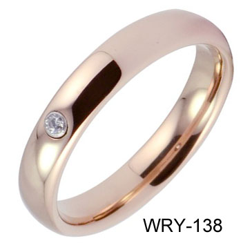 Rose Gold Plated Tungste Diamond  Ring WRY-