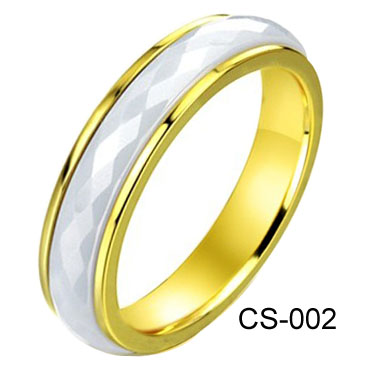 Facet Ceramic and  Steel Combination Ring CS-002