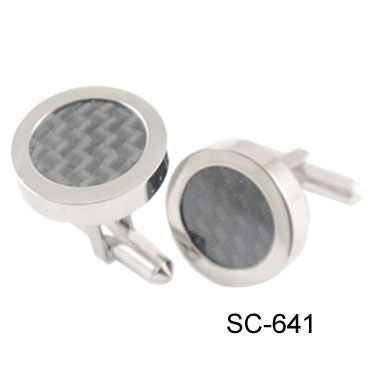 Carbide Fiber Inlay Cuff-links SC-641