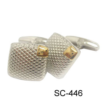 Fashion Groove and Gold Plated Cuff-links SC-446