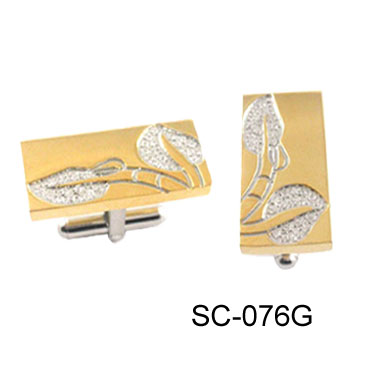Gold plated Cuff-links of Carved  Designs  SC-076G