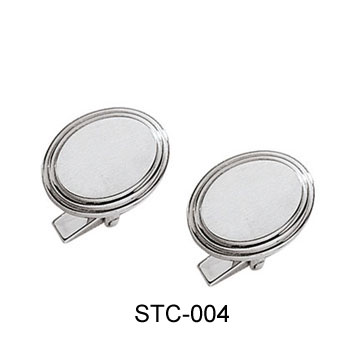 Fashion White Circular Cuff-links STC-004