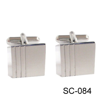 Three Groove Lines Square Cuff-links SC-084