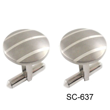 Inlay Solid Silver Square Cuff-links SC-637