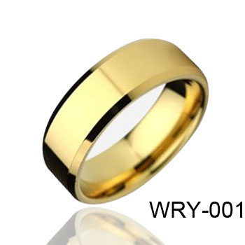High -polished&Gold Plated Tungsten Ring WRY-001