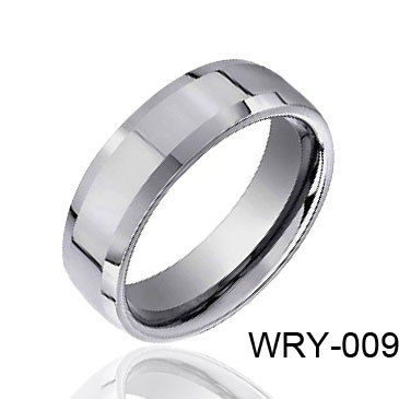 Hight Polish and Beveled Tungsten Ring WRY-009