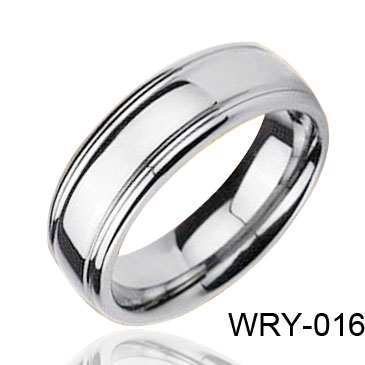 High Polish and Grooves Tungsten Ring WRY-016