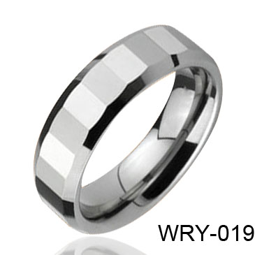 Facet and Beveled Tungsten Ring WRY-019