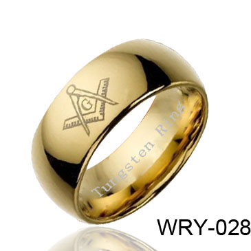 Gold Plated Masonic Tugsten Ring WRY-028