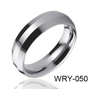 High Polish and Beveled Tungsten Ring WRY-050
