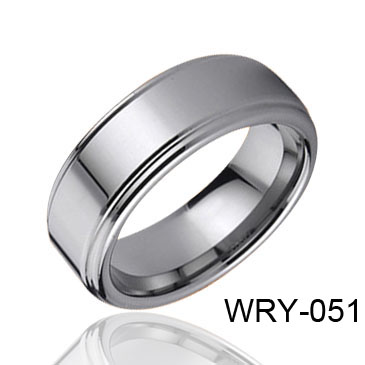 High Polish and Grooves Tungsten Ring WRY-051