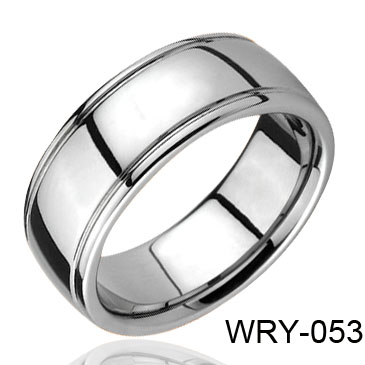 Domed and Grooves Tungsten Ring WRY-053