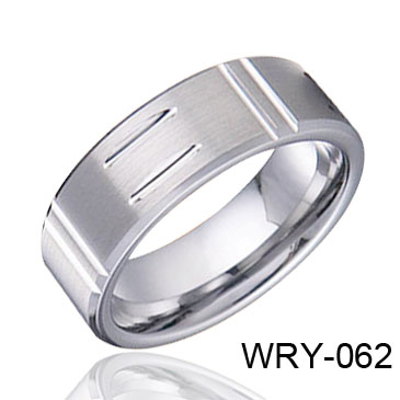 Brush and Grooves Tungsten Ring WRY-062