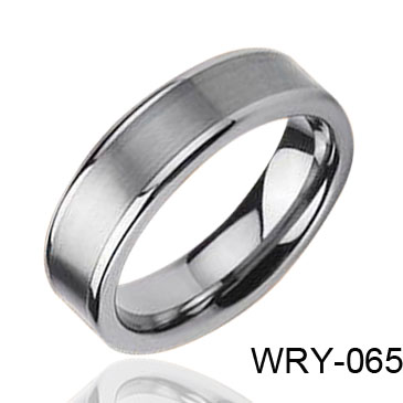 Flat and Brush center Tungsten Ring WRY-065