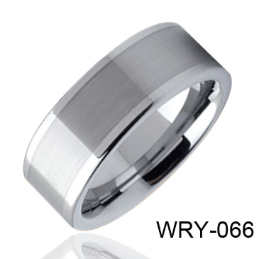 Flat and Brush Tungsten Ring WRY-066