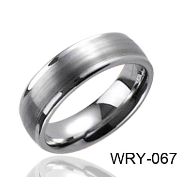 Domed and Brush Tungsten Ring WRY-067