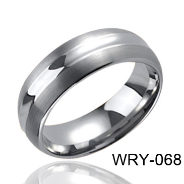 High Polish and Brush Tungsten Ring WRY-068