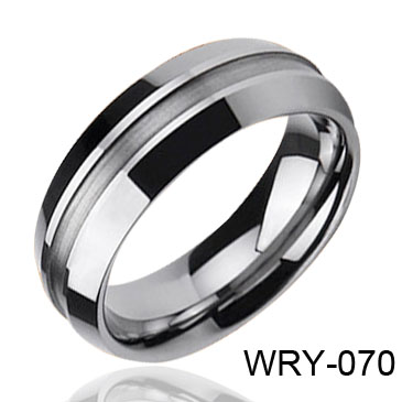 Groove and High Polish Tungsten Ring WRY-070
