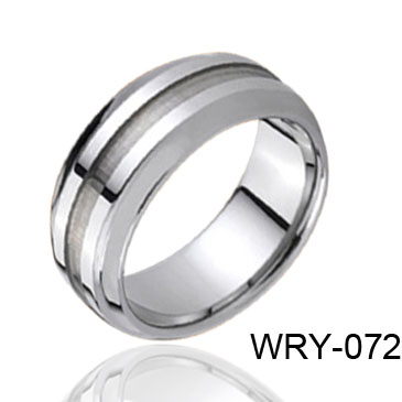 Groove and Beveled Tungsten Ring WRY-072