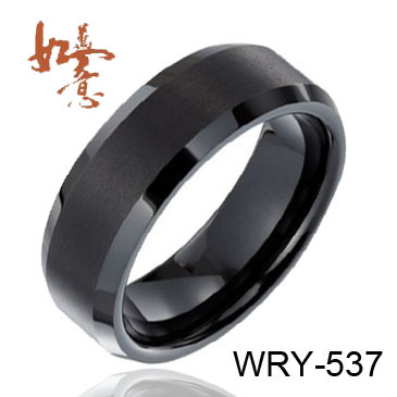 Blank Brush Black Tungsten Ring WRY-537