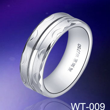Cool Mens White Tungsten Ring WT-009