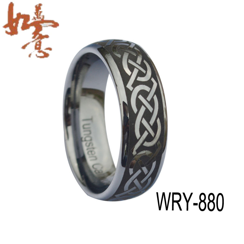 New Black Laser Celtic Tungsten Ring WRY-880