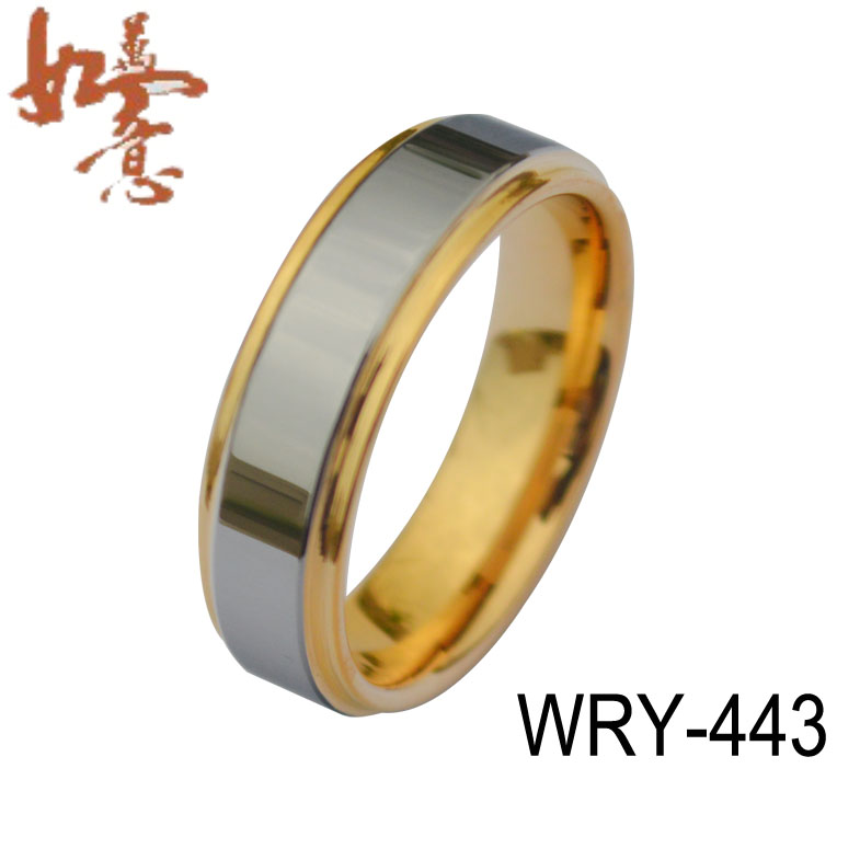 Two tone Gold Tungsten Ring 6mm WRY-443