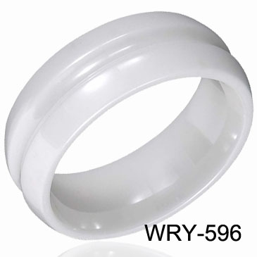 Groove White Ceramic Ring 8mm WRY-596