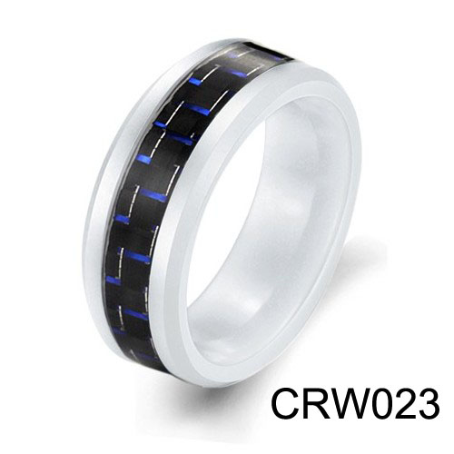 Carbon fiber White Ceramic Ring CRW023