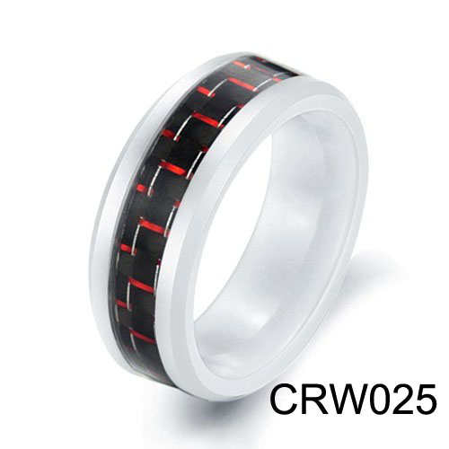 Carbon fiber White Ceramic Ring CRW025
