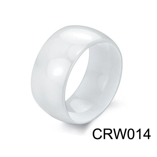 High Polish White Ceramic Ring CRW014