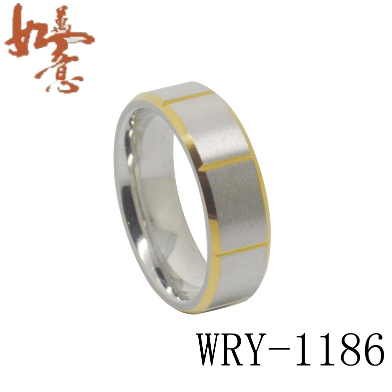 Two Tone Gold Cobalt Chrome Ring Band WRY-1186