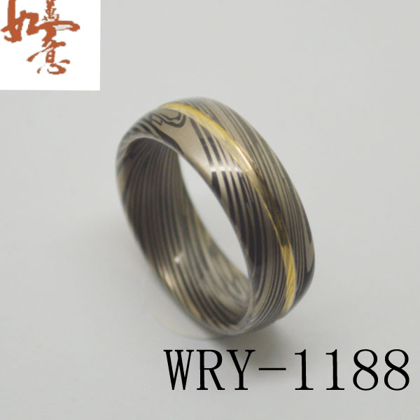 New Damascus Wolfram Tungsten Ring WRY-1188