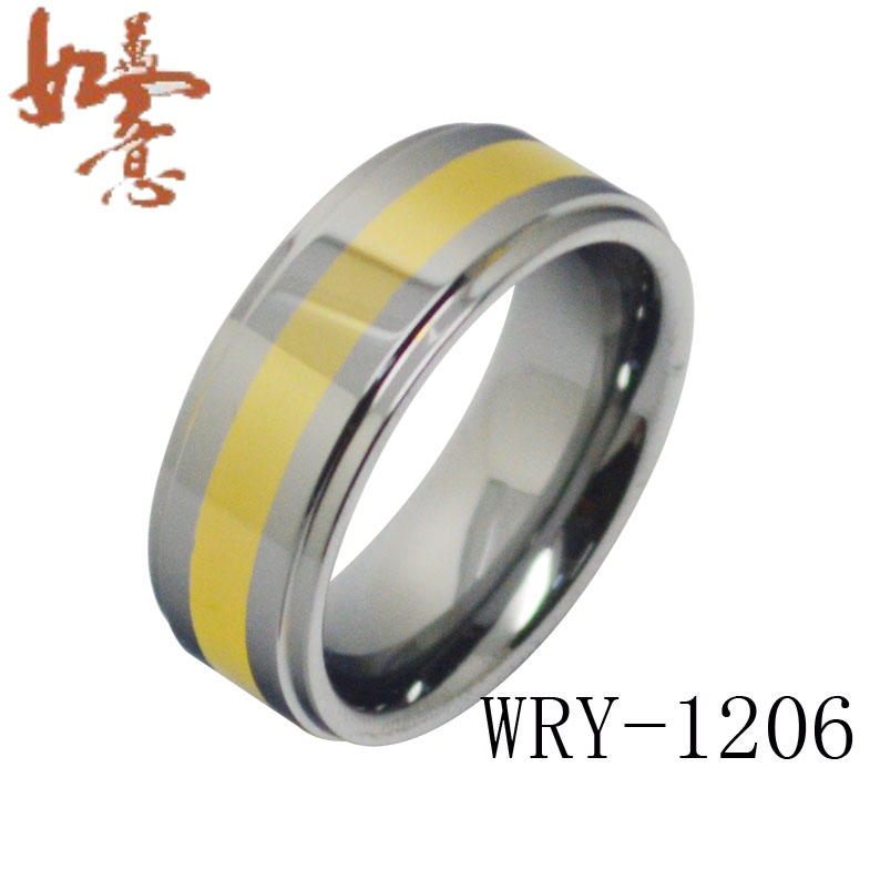 Gold center tungsten ring WRY-1206