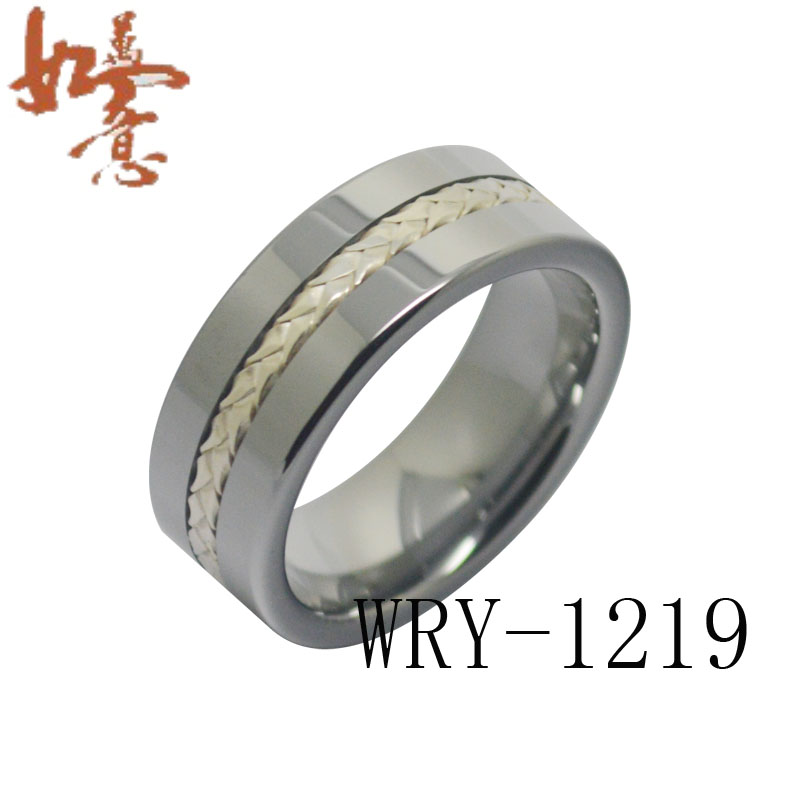 Silver Inlay Tungsten Ring WRY-1219