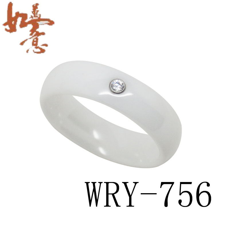Fashion White Ceramic Zirconia Ring WRY-756