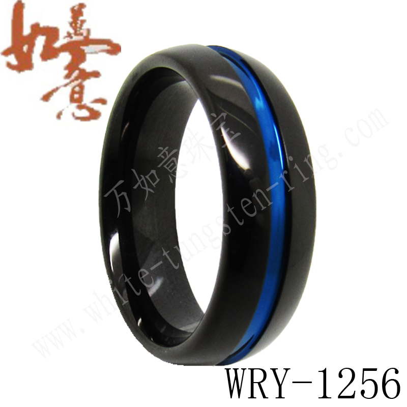 Blank and Blue Tungsten Ring WRY-1256