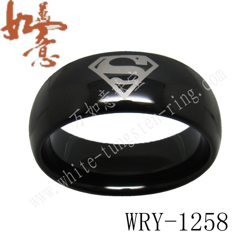 Superman Black Tungsten Ring WRY-1258