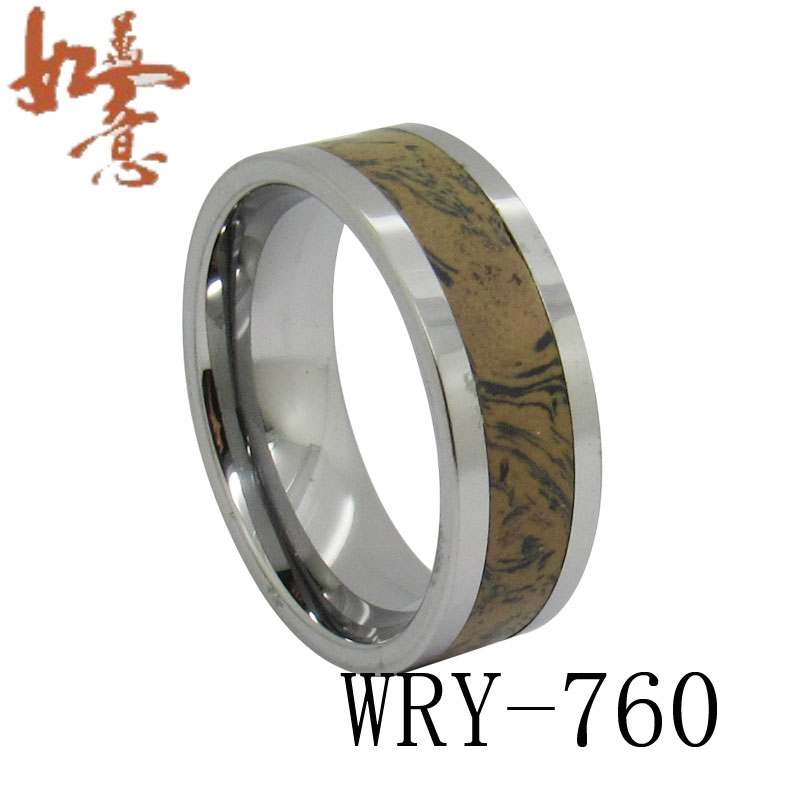 Ceramic Body Paste Inlay Tungsten Ring WRY-760