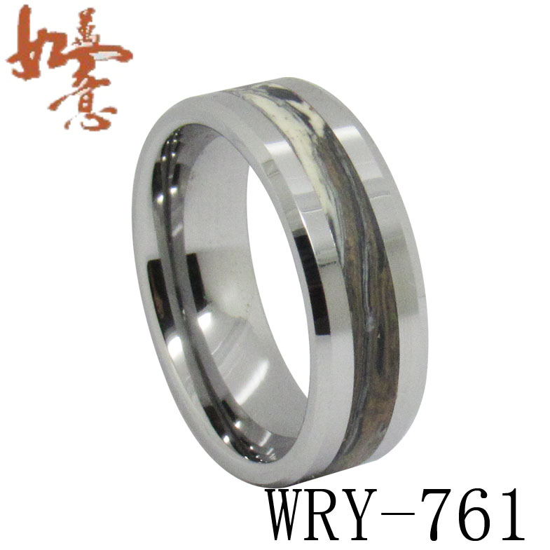 Ceramic Body Paste Inlay Tungsten Ring WRY-761