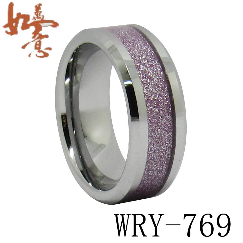 Baby Purple Bling Tungsten Ring WRY-769