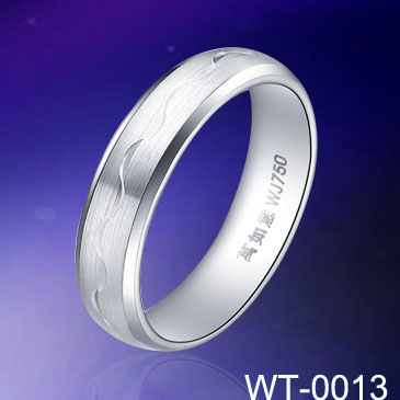 5mm Women Carved White Tungsten Ring WT-0013
