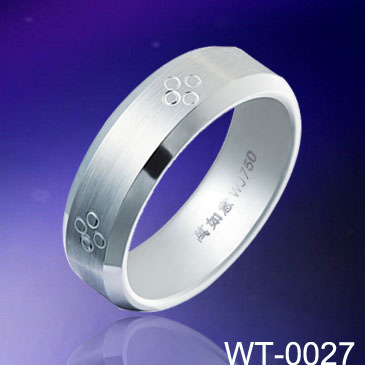 7mm Unique Carved Tungsten Ring WT-0027