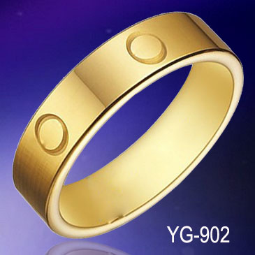 6mm Unique Carved Gold Tungsten Ring YG-902