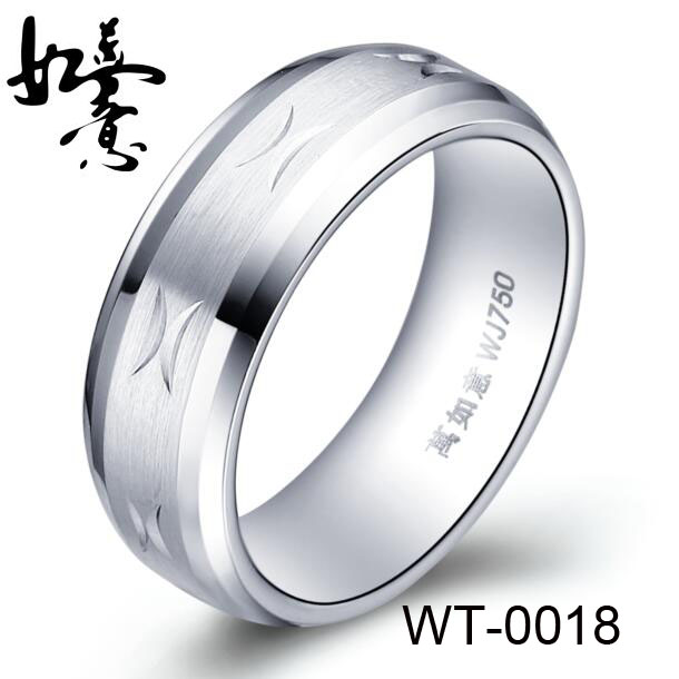 7mm Unique Carved Tungsten Ring WT-0018