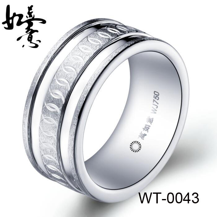 9mm Unique Carved Tungsten Ring WT-0043